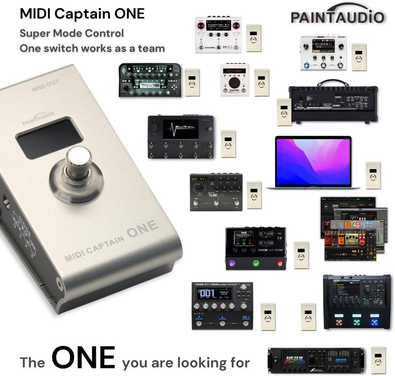 PAINTAUDIO Paint Audio MIDI Captain ONE MIDI Foot Controller Multi-Effects Keyboards Synthesizer USB-MIDI DAW DSP Software USB-HID Support Multi-state Switch Cycling (MIDI Captain ONE) - Image 2